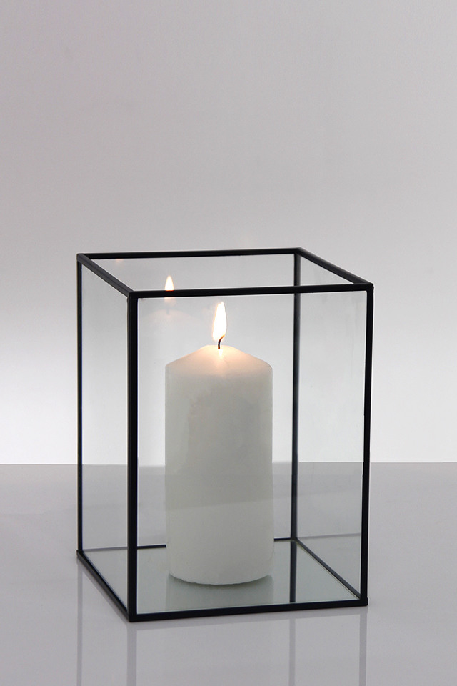 glass box candle holder
